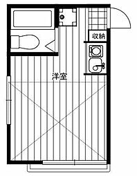 ブルーウィング 2階ワンルームの間取り