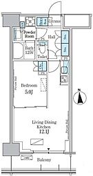 パークアクシス新宿百人町 1階1LDKの間取り