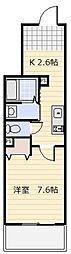 クレア栄町 1Kの間取図画像