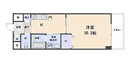 ウィステリア壱番館 1Kの間取図画像