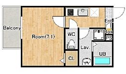 仮称ジーメゾン見沼大和田フィエルテ 1階1Kの間取り