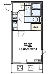 レオネクスト金明 2階1Kの間取り