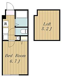 シャラロステヒルズ町田 1階1Kの間取り