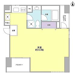 セディア恵比寿 2階ワンルームの間取り
