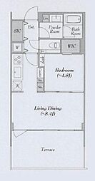 LUMIEC un MEGURO 1LDKの間取図画像