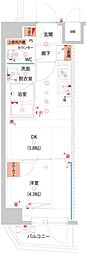 ハーモニーレジデンス東京サウス大塚 1DKの間取図画像