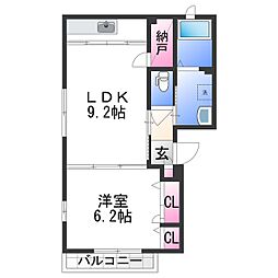 JR紀勢本線 黒江駅 徒歩2分の賃貸アパート 1階1LDKの間取り