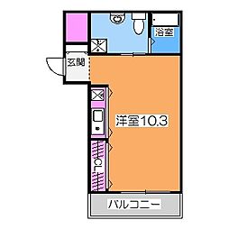 エヌエム・キャトフ ワンルームの間取図画像