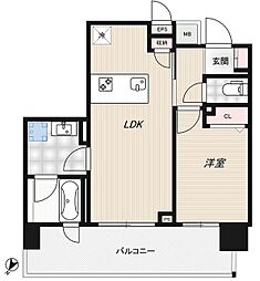 ロイジェント豊洲 1LDKの間取図画像