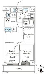 PLANE SOCIE SAKURADAI 2階1SLDKの間取り