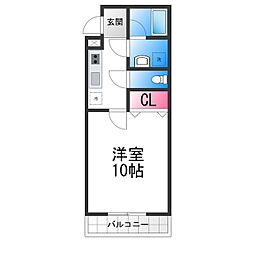 フジパレス浜寺サウス3番館 1Kの間取図画像