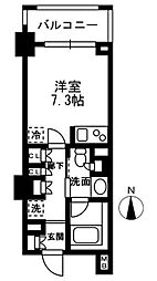 レジディア中落合-B ワンルームの間取図画像