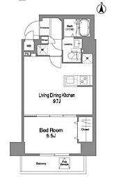 コンフォリア北池袋 4階1LDKの間取り