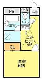 プレステージA 1Kの間取図画像