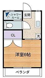 ダイワハイツ 1階1Kの間取り