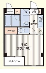 ファーストレジデンス 1Kの間取図画像