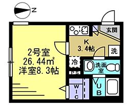 rapa船橋 1Kの間取図画像
