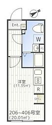 THE PARK EXIA 大崎 ワンルームの間取図画像