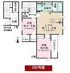 トリア・ブルナ 2LDKの間取図画像