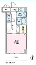 グランヴェールK 1Kの間取図画像