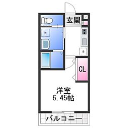 JR阪和線 津久野駅 徒歩6分の賃貸アパート 2階1Kの間取り