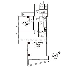 Ｈ＆Ｍ南青山Ｅ棟 2階1LDKの間取り