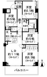 ガーデンホーム西国分寺 6階4LDKの間取り