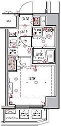 ハーモニーレジデンス大森ウエスト 1Kの間取図画像