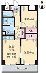 カーサデシノセ 9階2DKの間取り