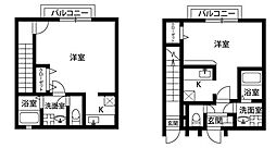 アムール プレザン 1階ワンルームの間取り