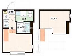 ハーモニーテラス関町北III 2階ワンルームの間取り