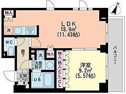 エスティメゾン新中野 3階1LDKの間取り