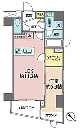 アスコットパーク日本橋浜町 1LDKの間取図画像
