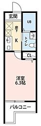 レガーロ菊名 1Kの間取図画像