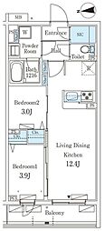 テラス杉並方南町 2LDKの間取図画像
