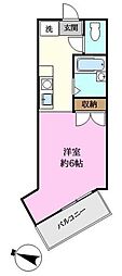 サウスヒル川越 1Kの間取図画像