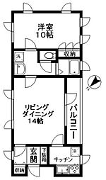 ウィスタリアヒルズ 1LDKの間取図画像