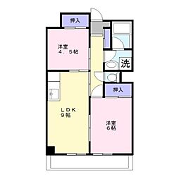 大久保ビル 3階2LDKの間取り