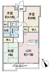 コート・グランディア西新井 3階3LDKの間取り