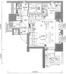 アンビックス神田 4階ワンルームの間取り