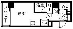 クラリッサ横浜ノワール ワンルームの間取図画像