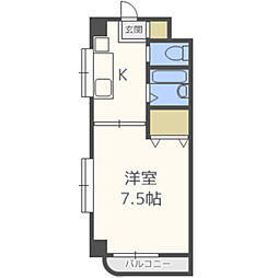 サニーピア弥永 1Kの間取図画像