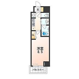 JR東海道・山陽本線 塚本駅 徒歩3分の賃貸マンション 2階1Kの間取り