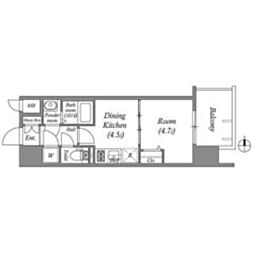 近鉄けいはんな線 長田駅 徒歩7分の賃貸マンション 11階1DKの間取り