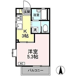 サンクレストせど 1Kの間取図画像