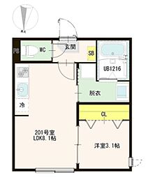 ハーモニーテラス東小岩V 1LDKの間取図画像