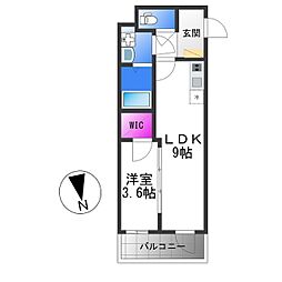 Alivis緑橋 1LDKの間取図画像