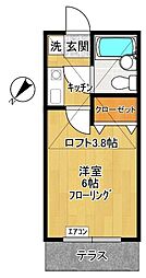 ペアハイム3 1Kの間取図画像