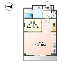 カステルヴェッチオ 1LDKの間取図画像