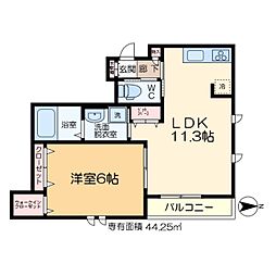 CasaK.K 1LDKの間取図画像